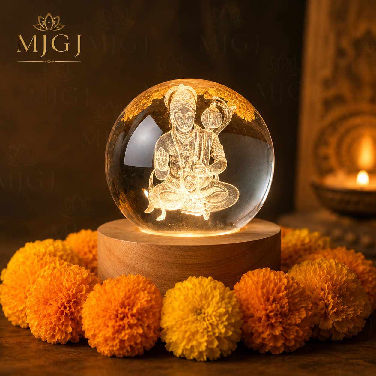 Divine Crystal Lamps | USB Cable & LED Wooden Base