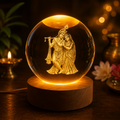 3D Radha Krishna Crystal Ball Night Lamp